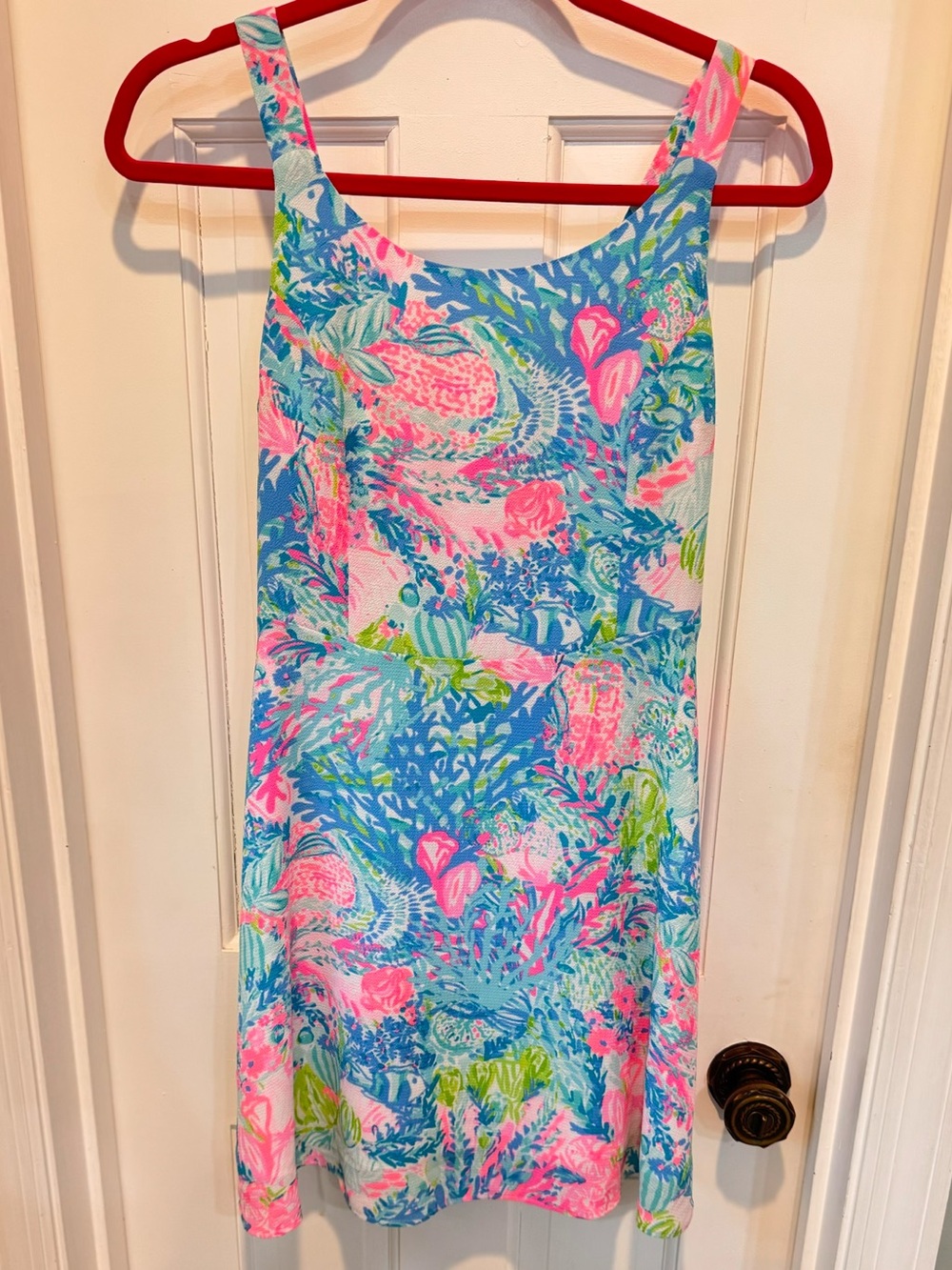 Lilly Pulitzer Girls Blue Pink Green Tropical Print Sundress